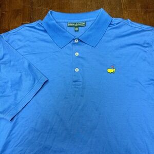 Masters Collection Polo Shirt Mens XXL Blue Pima Cotton Embroidered Logo SS